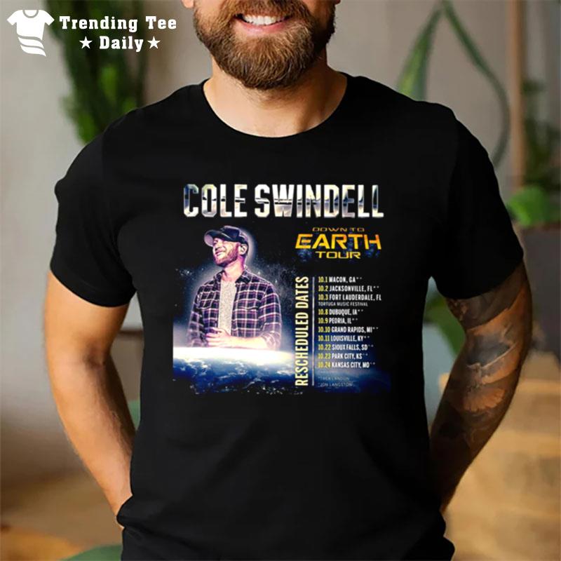 Track List Design Down To Earth Cole Swindell T-Shirt