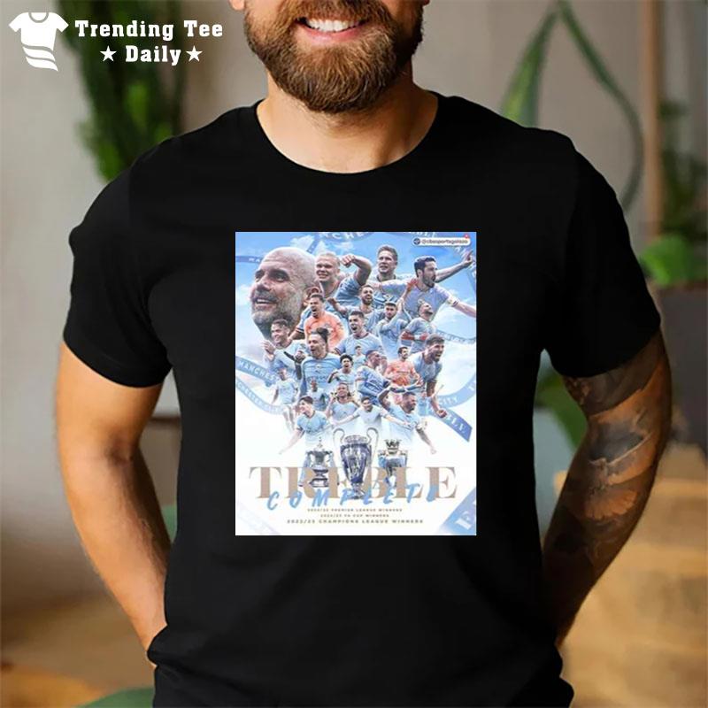 Treble Complete Congratulations Man City Uefa Champions League 2023 Fan Gifts T-Shirt