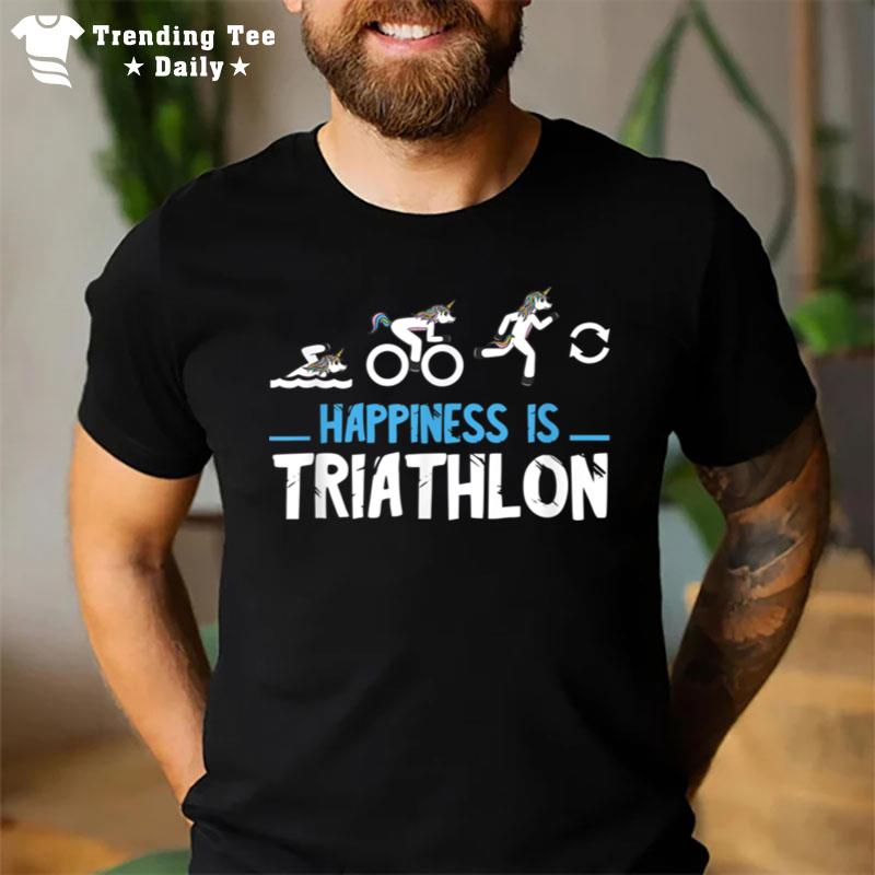 Triathlon Sports Happiness Unicorn Triathlete Athletics T-Shirt