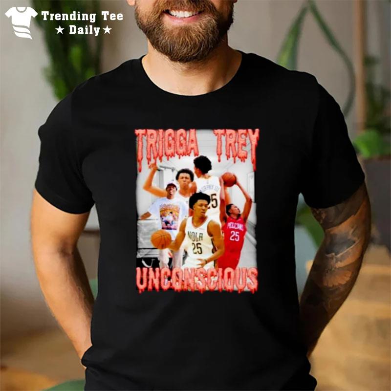 Trigga Trey Basketball Player Unconsious T-Shirt