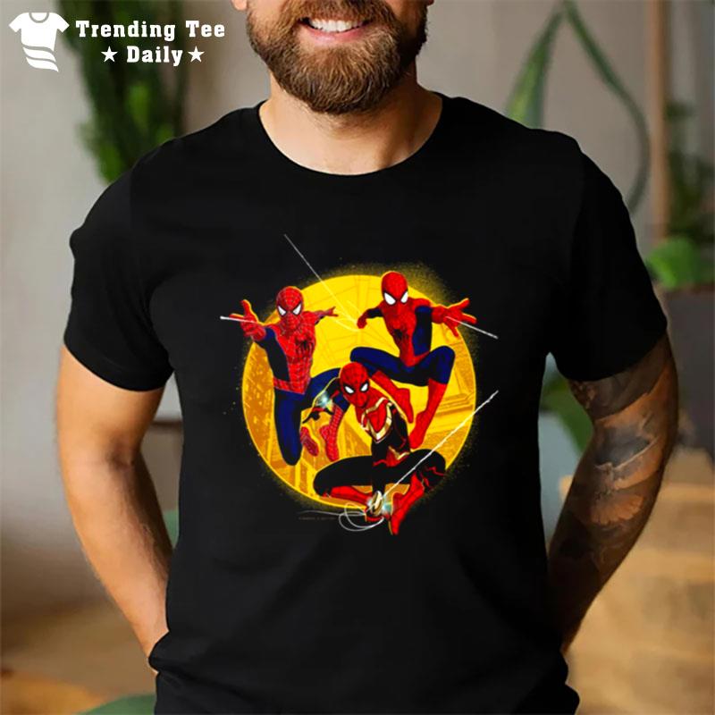 Trilogy Spider Dudes In Action Spiderman T-Shirt