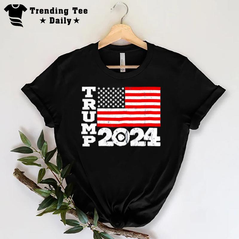 Trump 2024 Donald Trump Take America Back Usa Flag T-Shirt