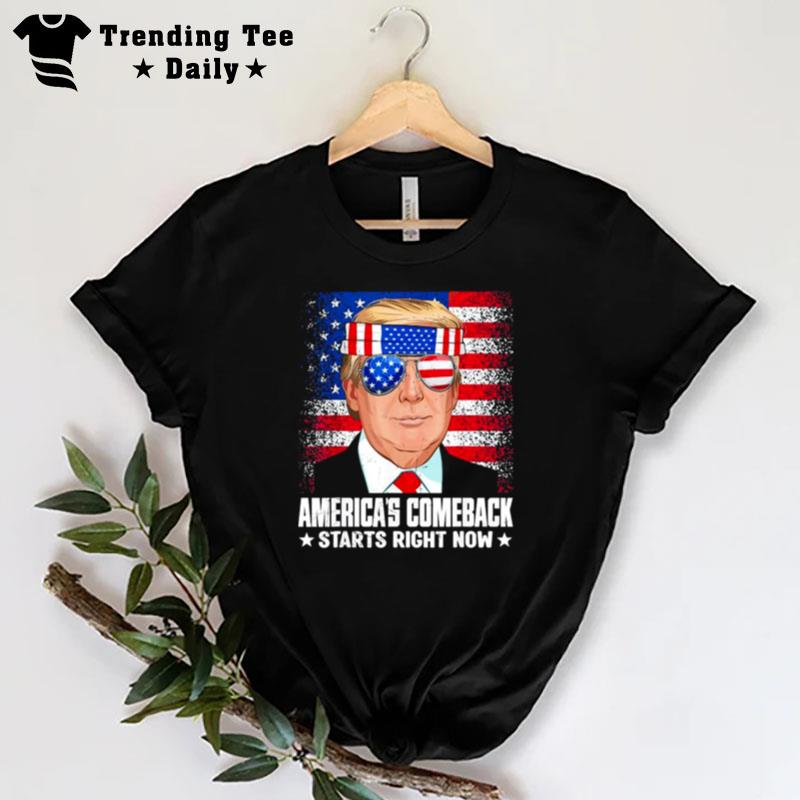 Trump America's Comeback Starts Right Now American Flag T-Shirt