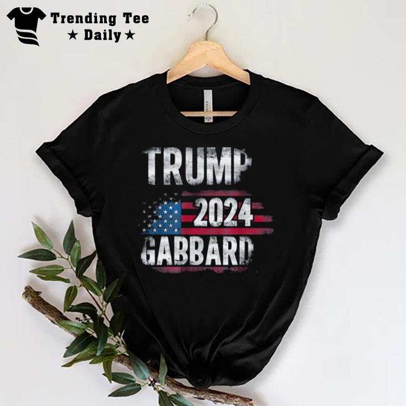 Trump Gabbard 2024 American Flag T-Shirt