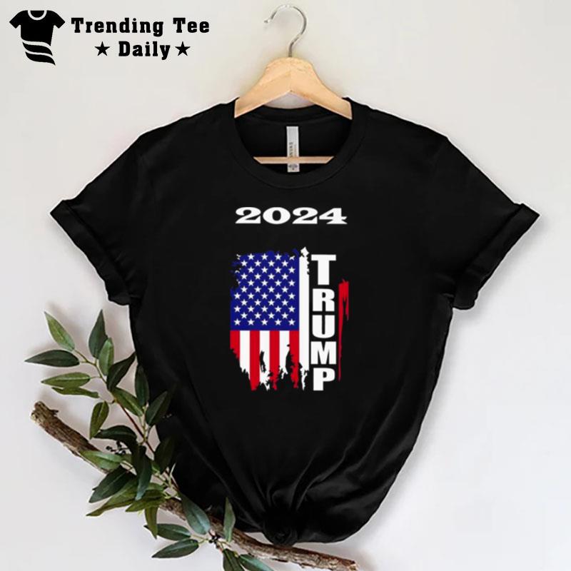 Trump Is Coming 2024 American Flag T-Shirt