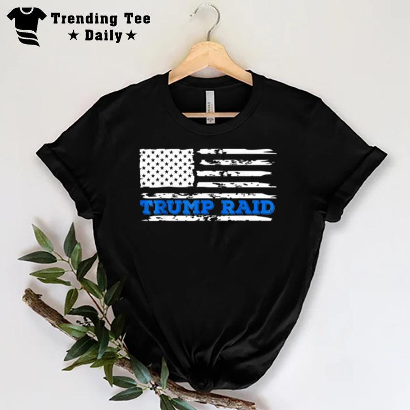 Trump Raid Maralago Mar A Lago American Flag T-Shirt