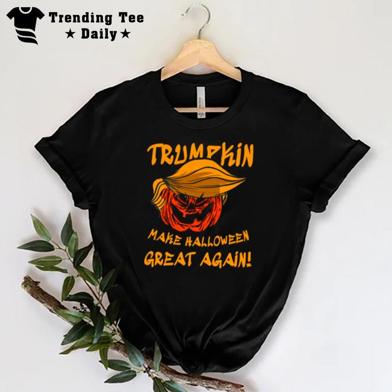 Trumpkin Make Great Again Haircarved Trump Pumpkin Llama Lauren Halloween Spooky Nigh T-Shirt