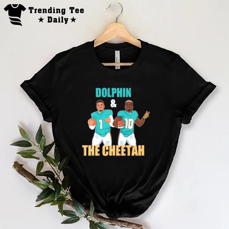 Tua Tagovailoa Dolphins And The Cheetah Miami Dolphins T-Shirt