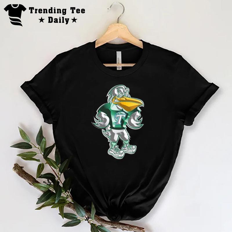 Tulane Green Wave Football Riptide Mascot Bevel T-Shirt