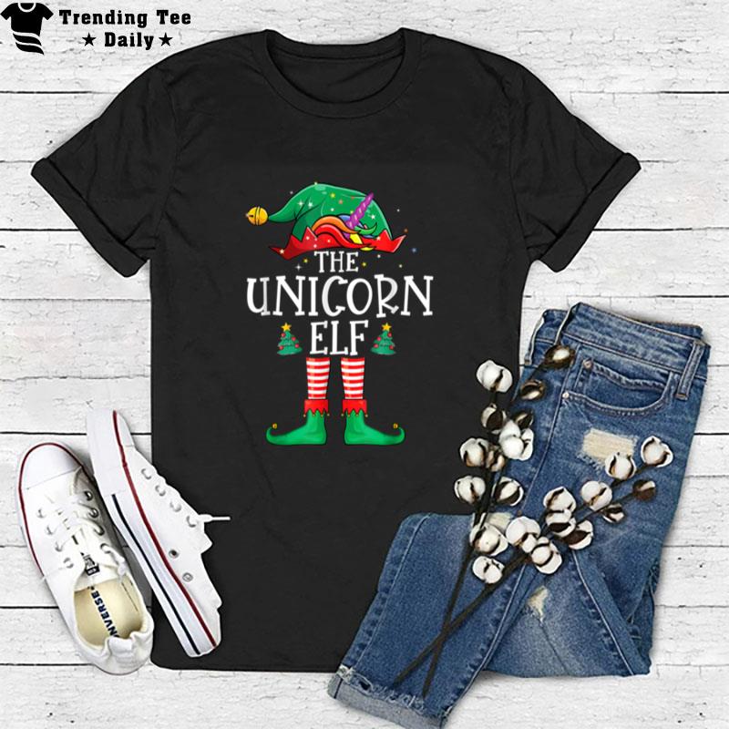 Unicorn Elf Matching Group Xmas Funny Christmas Family T-Shirt