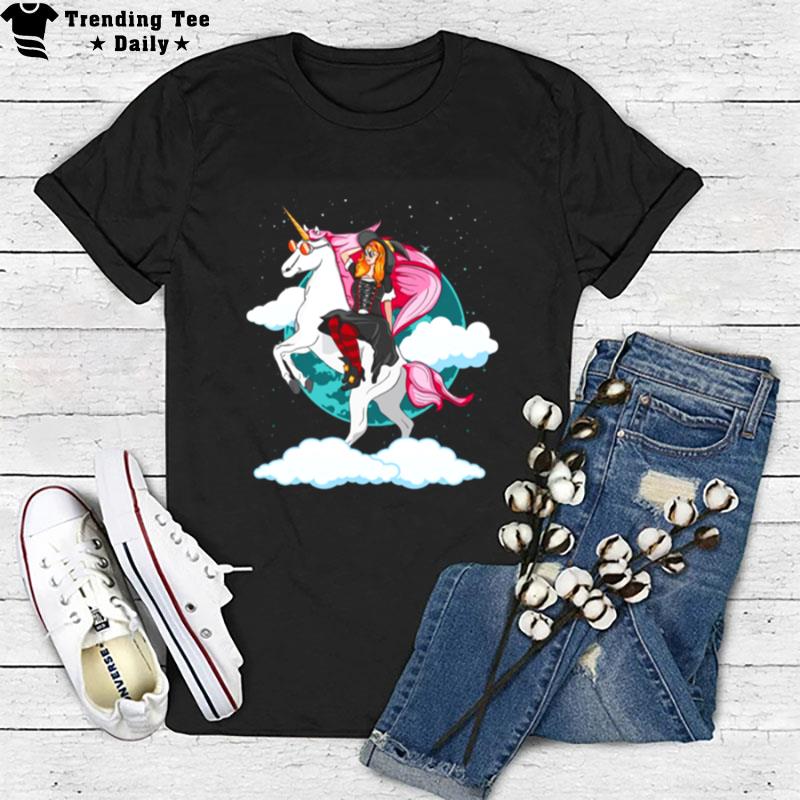 Unicorn Witch Witch Riding Unicorn Halloween T-Shirt