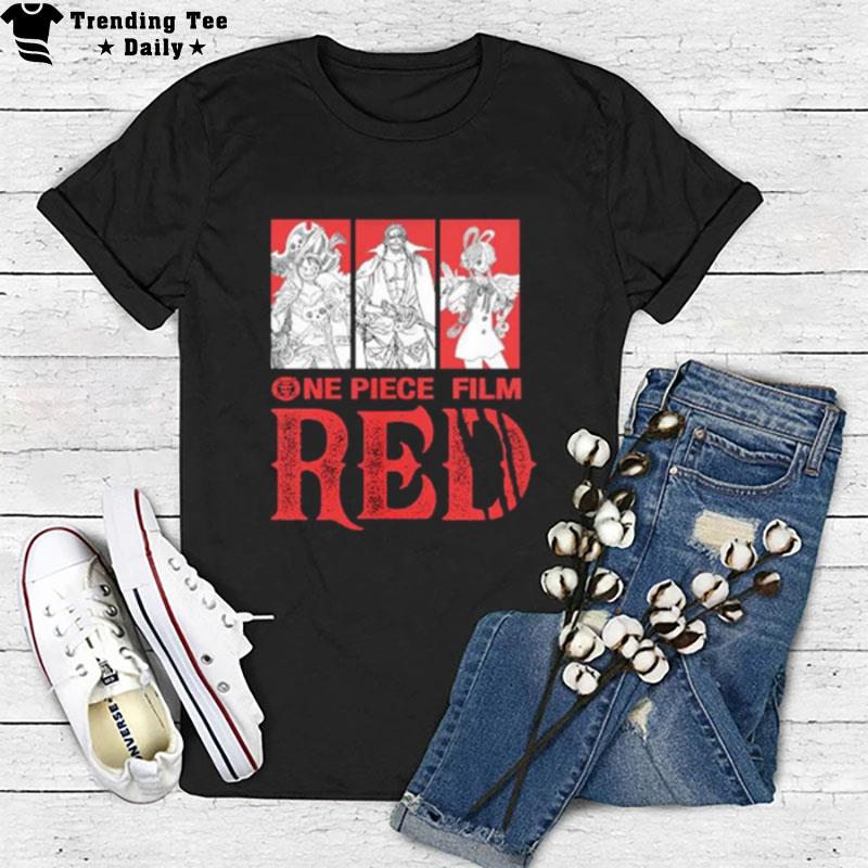 Unique Luffy Uta And Red Haired Shanks One Piece Film Red 2022 T-Shirt