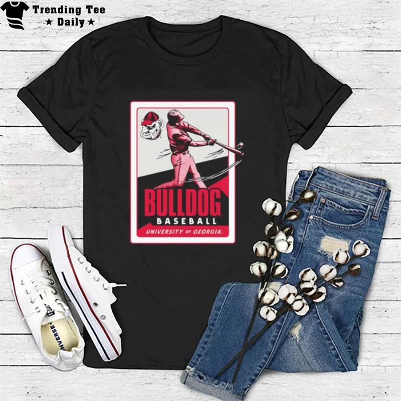 University Of Georgia Baseball Card Pocket T-Shirt