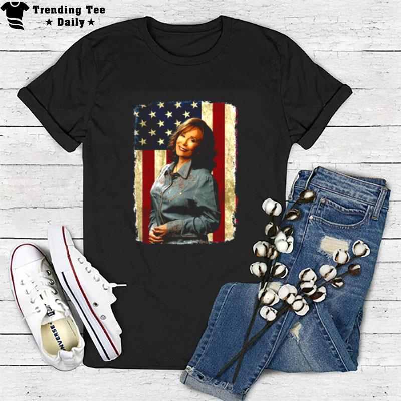 Us Flag Retro Loretta Lynn Singer Songwriter Love You T-Shirt