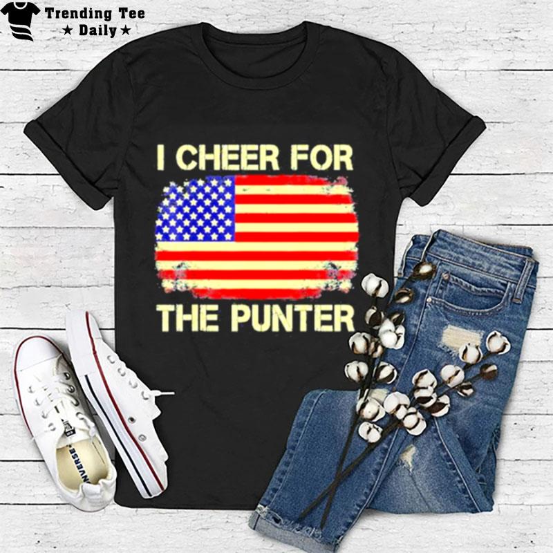 Usa American Flag Football I Cheer For The Punter T-Shirt