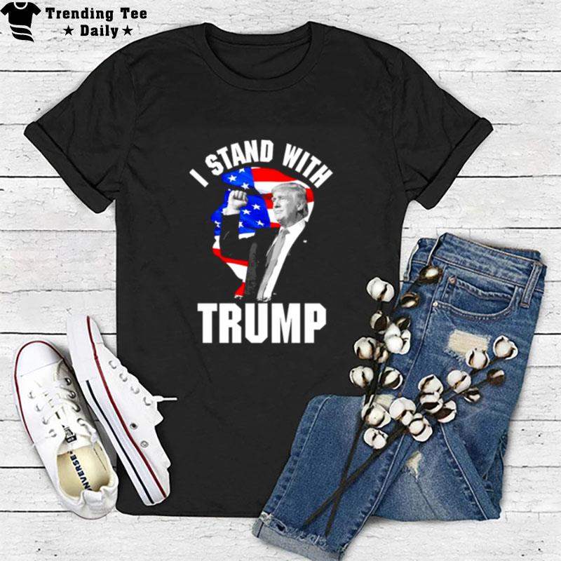 Usa Flag I Stand With Trump T-Shirt