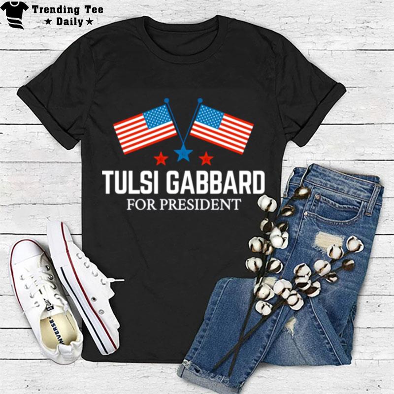 Usa Flag Tulsi Gabbard For Presiden T-Shirt