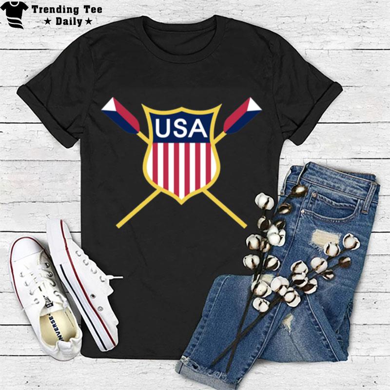 Usa Rowing Sticker T-Shirt