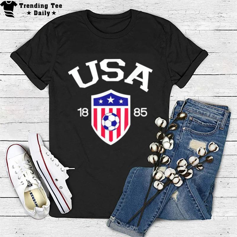 Usa Soccer 1885 American Flag Football Lover T-Shirt