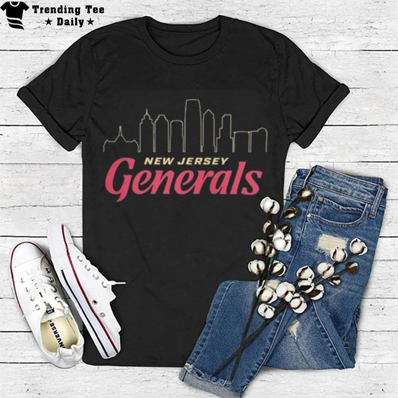 Usfl New Jersey Generals New Jersey Skyline T-Shirt