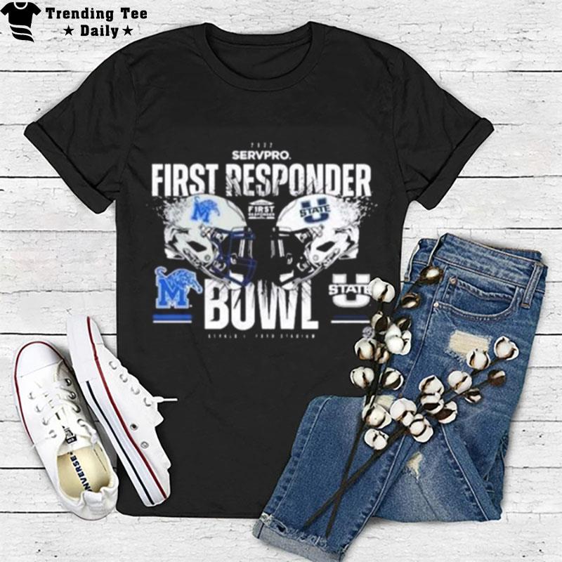 Utah State Aggies Vs Memphis Tigers 2022 First Responder Bowl Matchup T-Shirt