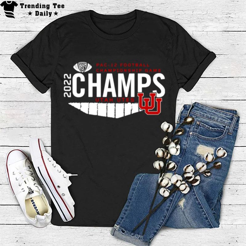 Utah Utes Blue 84 2022 Pac 12 Football Conference Champions Game T-Shirt