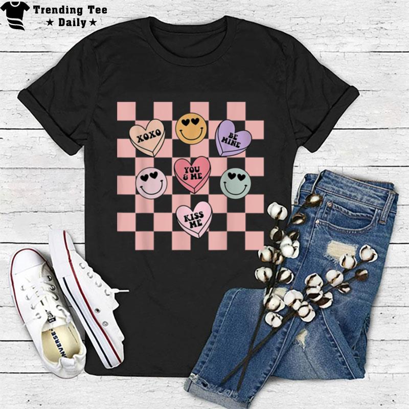 Valentines Day Retro Groovy Conversation Heart Candy T-Shirt