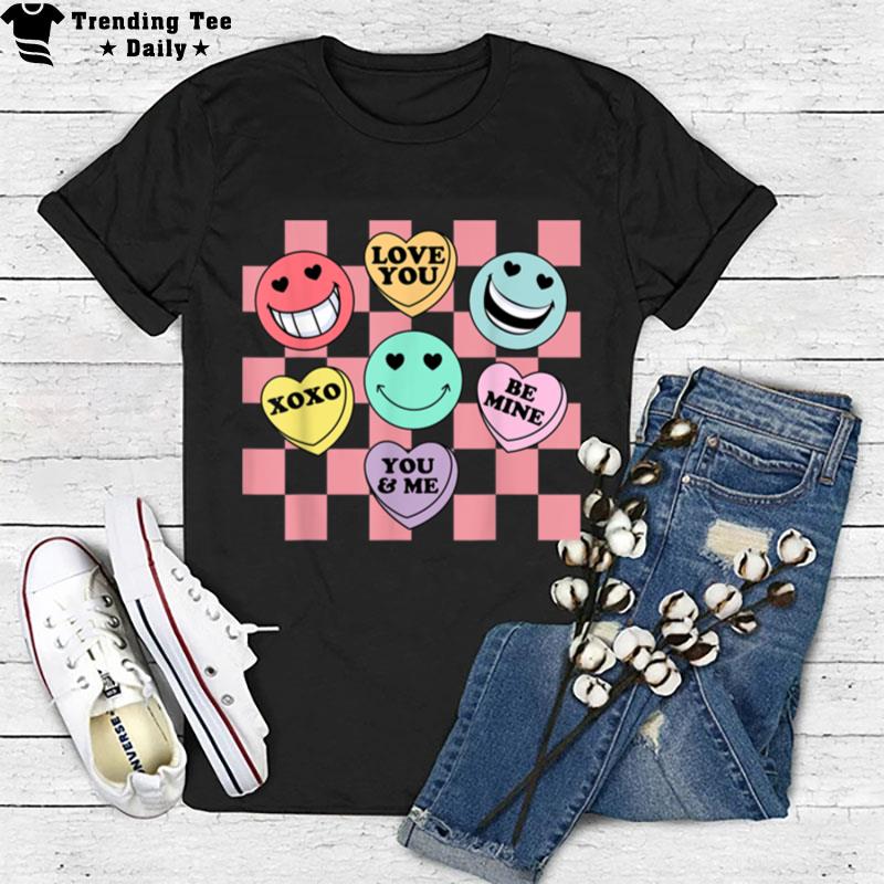 Valentines Day Retro Groovy Conversation Heart Candy T-Shirt