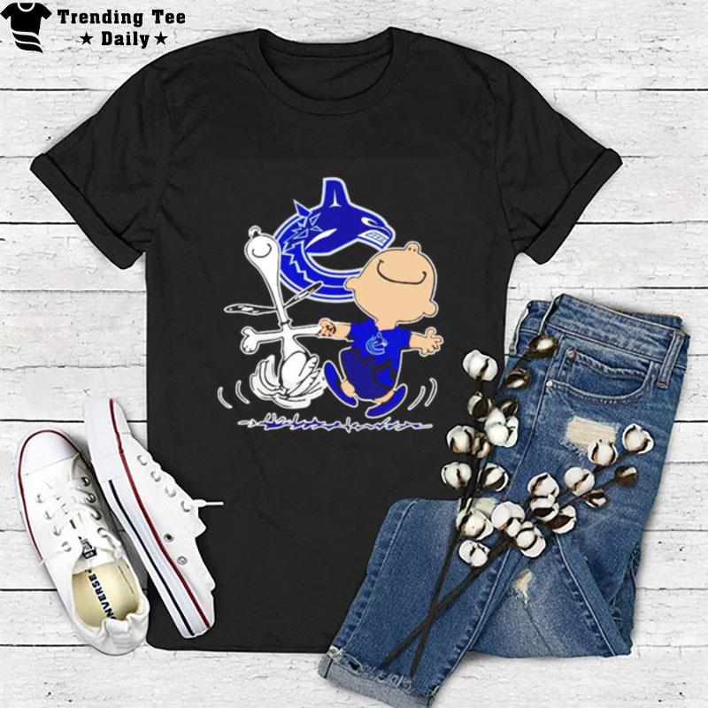 Vancouver Canucks Snoopy And Charlie Brown Dancing T-Shirt