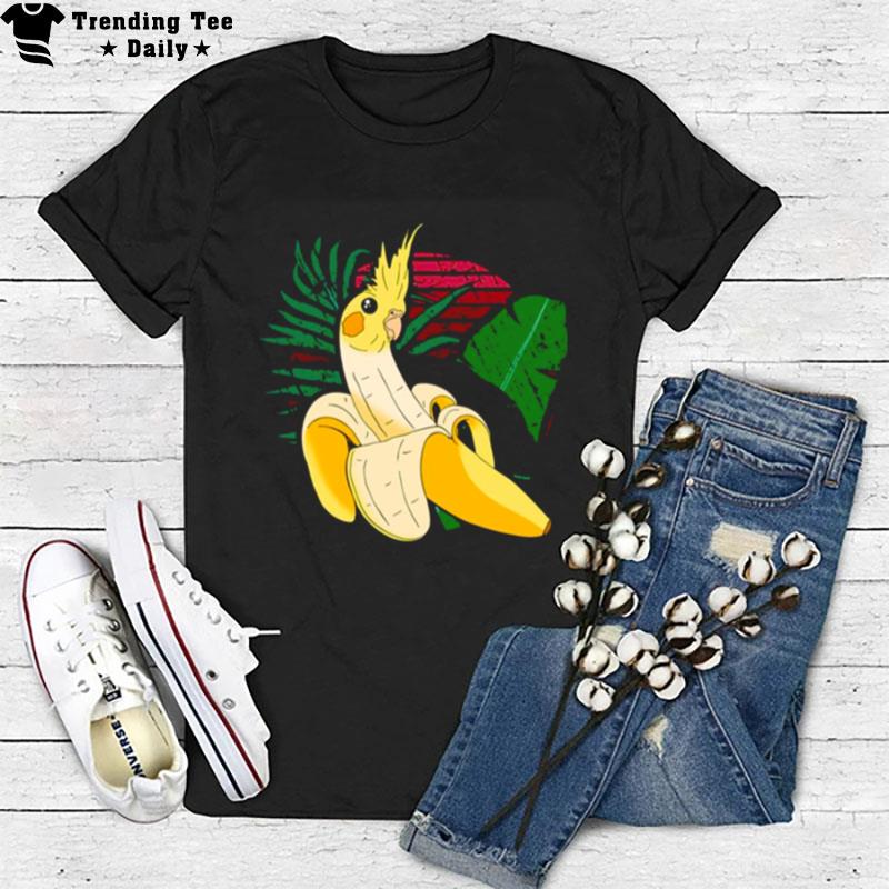 Vaporwave Forest Banana Cockatiel Parro T-Shirt