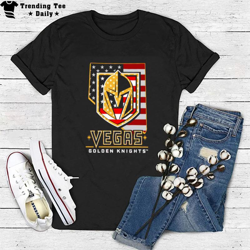 Vegas Golden Knights American Flag 4Th Of July T-Shirt