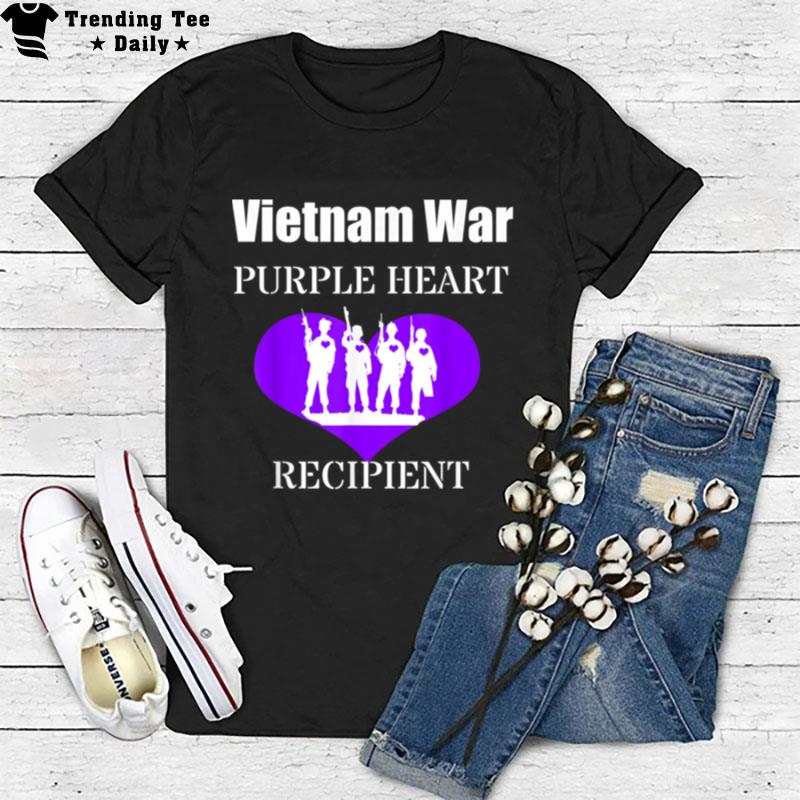 Vietnam War Purple Heart Recipient Veterans Memorial T-Shirt