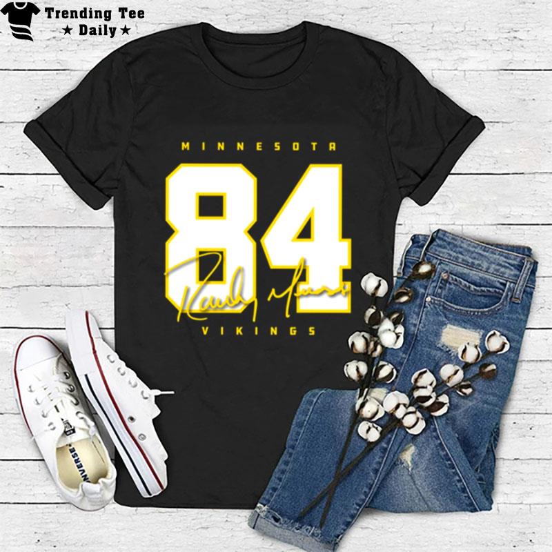 Vikings Randy Moss 84 Signature Design White Art Minnesota Vikings T-Shirt